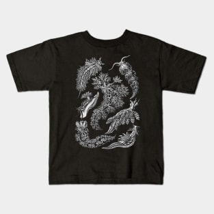 Ernst Haeckel Nudibranchia Black & White Kids T-Shirt